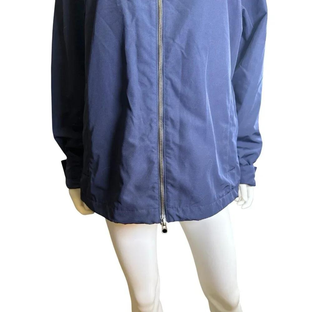 Lacoste Windbreaker Hooded Jacket Mens Polyester Full Zip Med/ Large Navy NWT